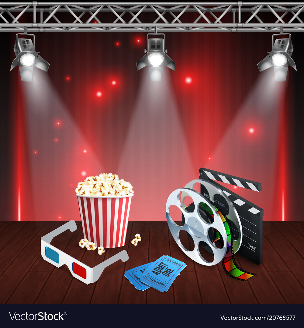 Realistic cinema background Royalty Free Vector Image