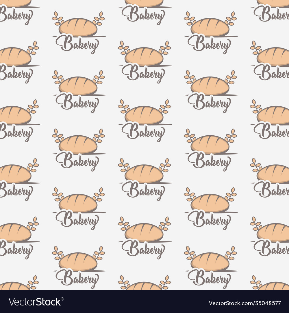 Seamless pattern bakery design on white background