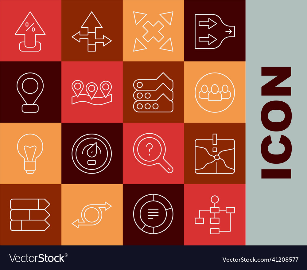 Set line hierarchy organogram chart intersection
