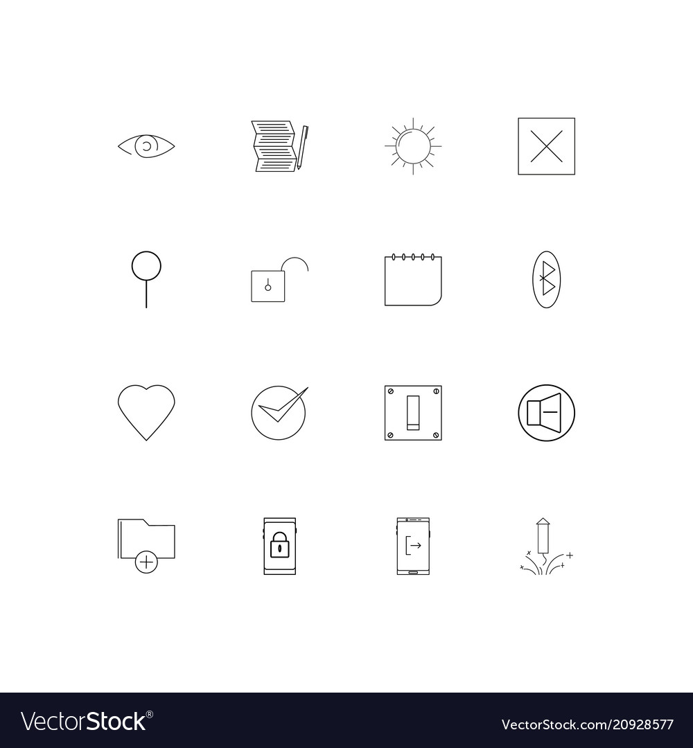 User interface linear thin icons set outlined