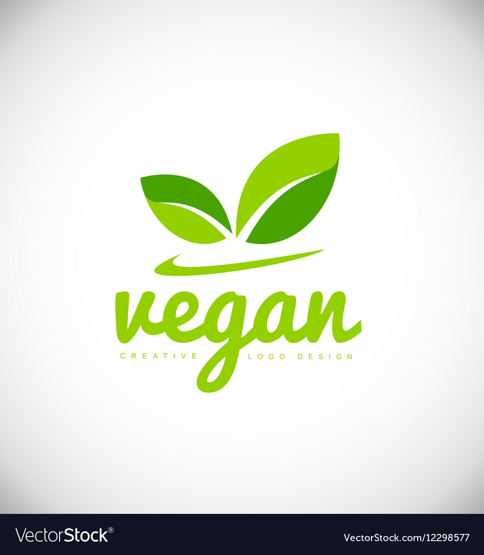 Vegan product logo icon design