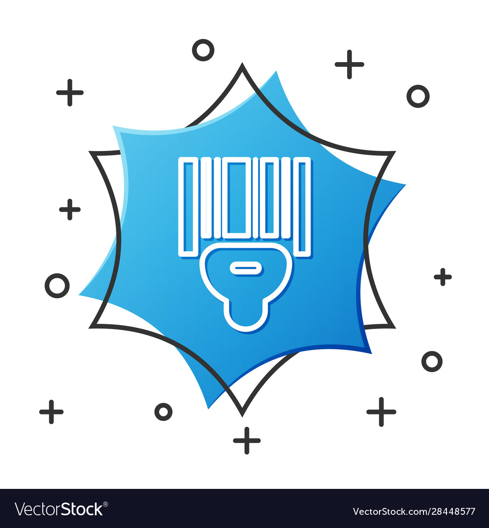 White line scanner scanning bar code icon isolated vector image White line scanner scanning bar code icon isolated