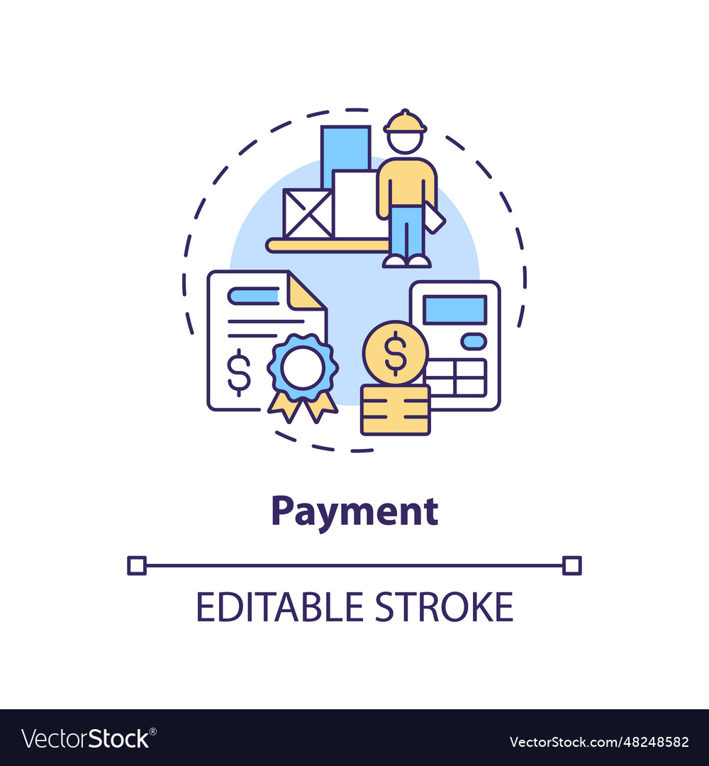 2d customizable payment thin linear icon concept Vector Image