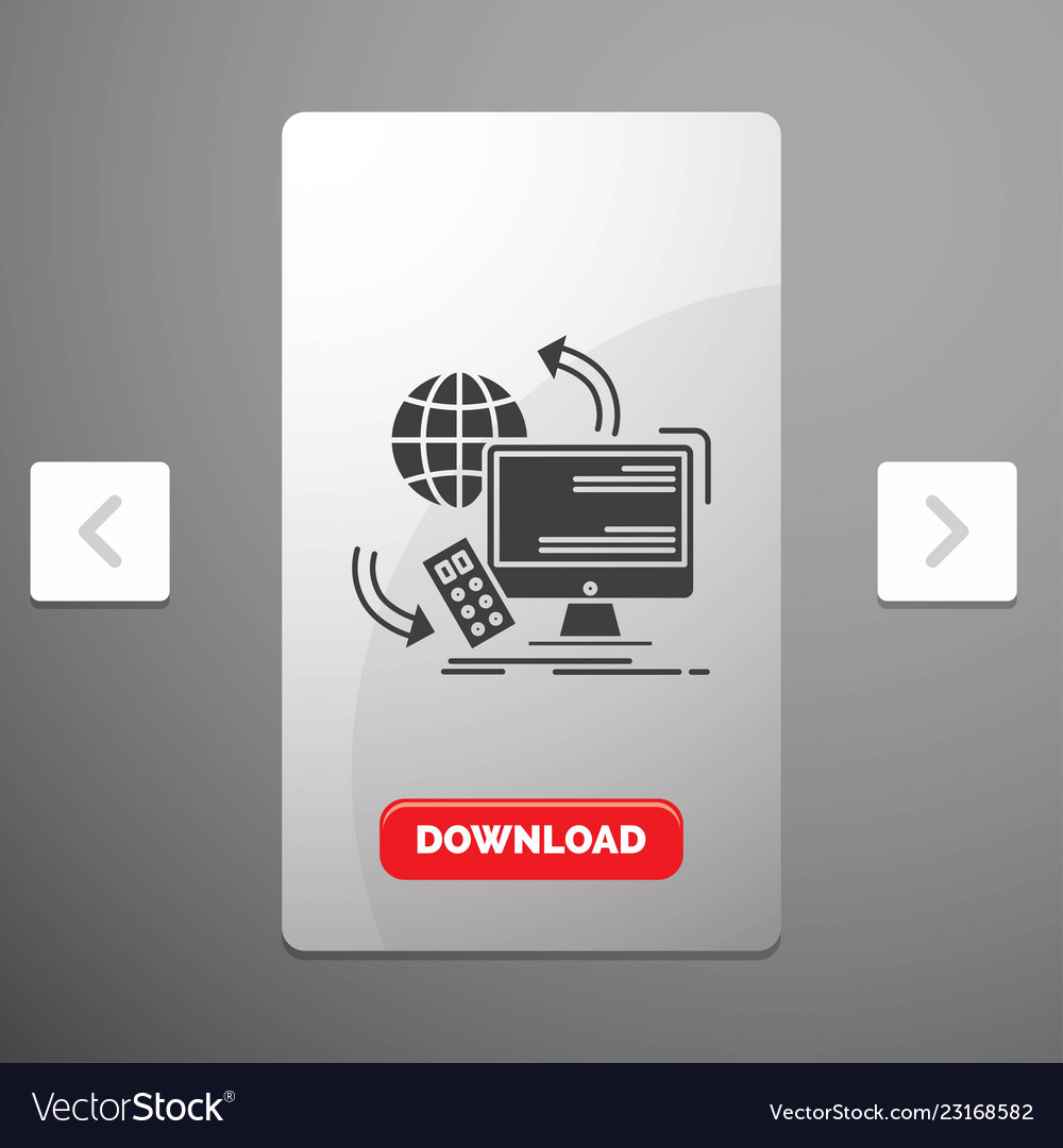 Access control monitoring remote security glyph Vector Image Access control monitoring remote security glyph