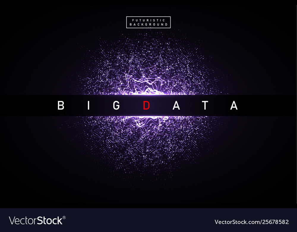 Big data abstract digital sphere explosion Vector Image