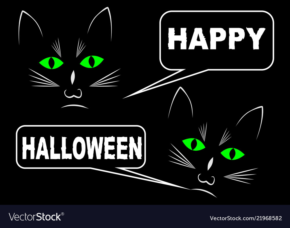 Black cats on background wishing happy