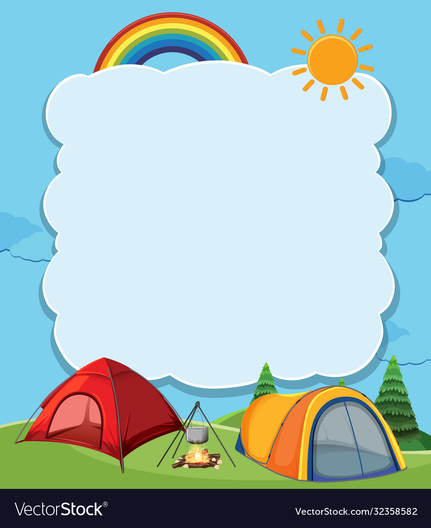 Blank Banner With Camping Theme Royalty Free Vector Image