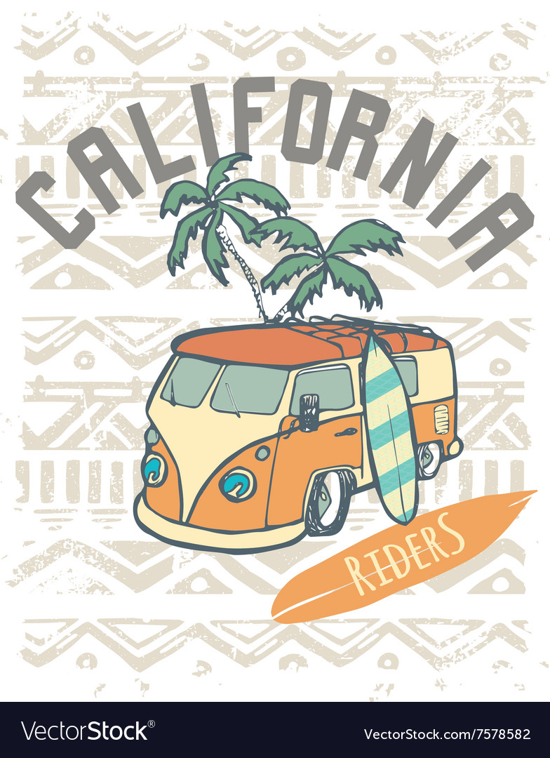 California Riders Label Design For Posters T Vector Image