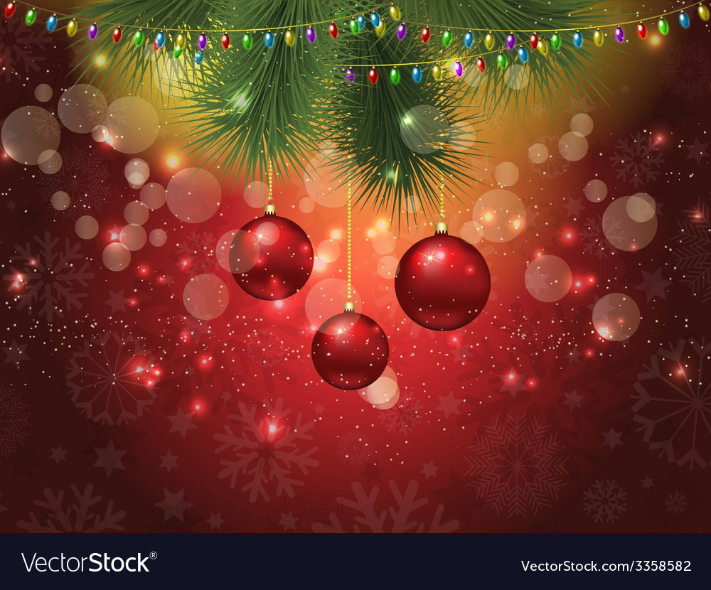 Christmas Background With Baubles Royalty Free Vector Image