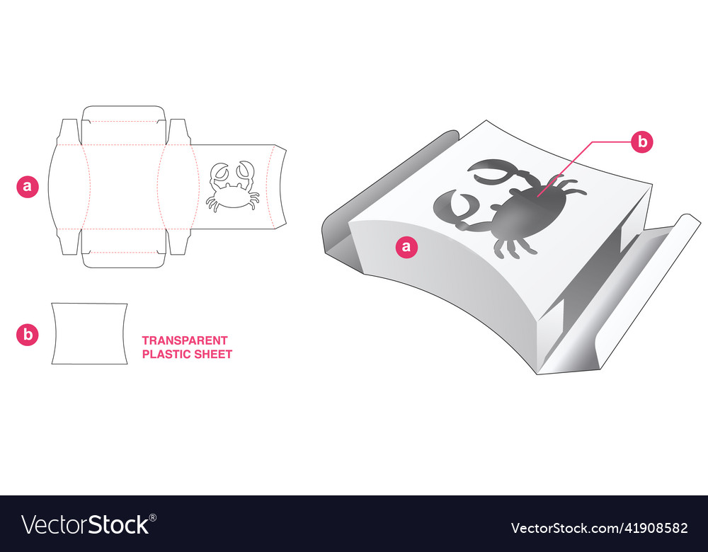 Curved box and crab window with transparent Vector Image Curved box and crab window with transparent
