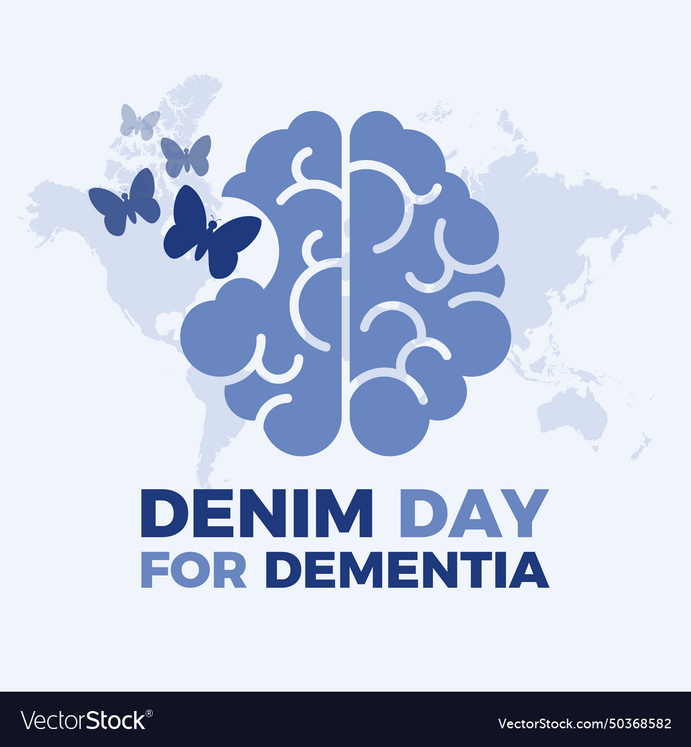 Denim day for dementia poster Royalty Free Vector Image