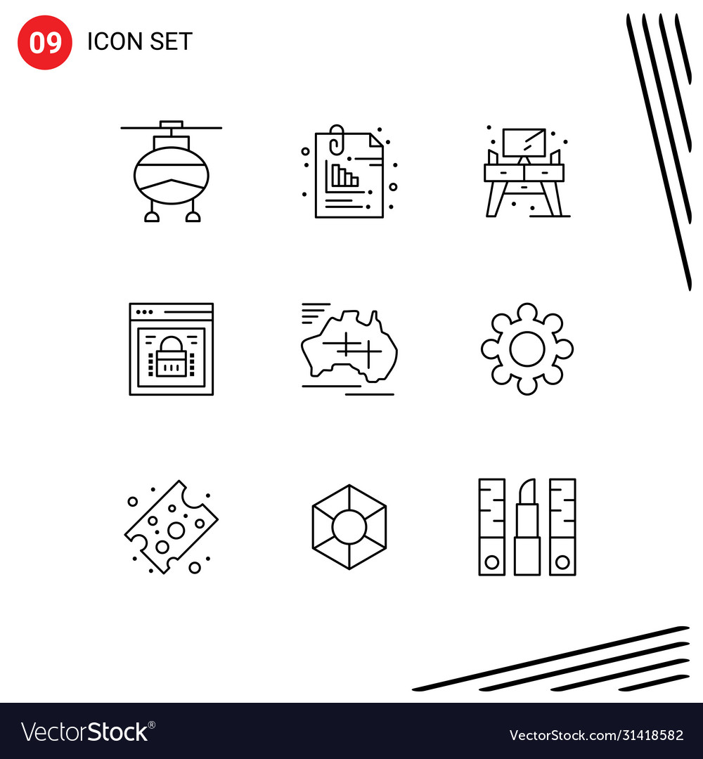 Editable line pack 9 simple outlines web