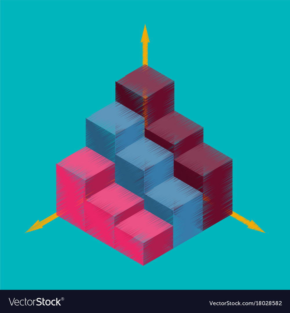 Flat shading style icon graph