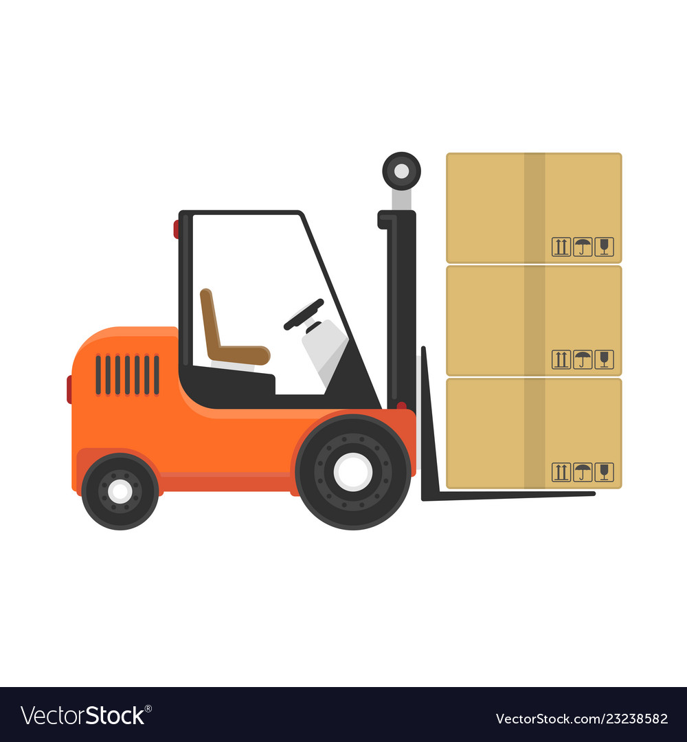 Forklift with box Royalty Free Vector Image VectorStock