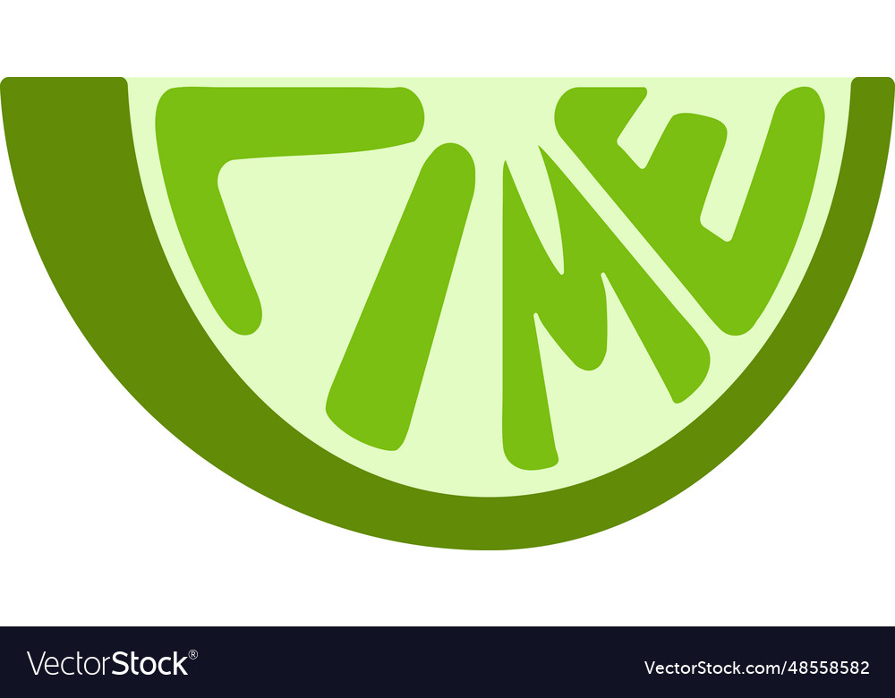Fresh lime slice with text