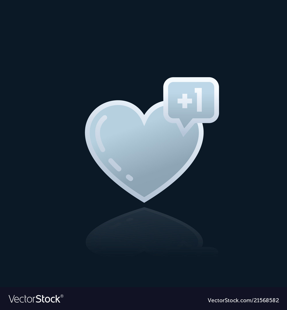 Heart like with notification icon vector image Heart like with notification icon