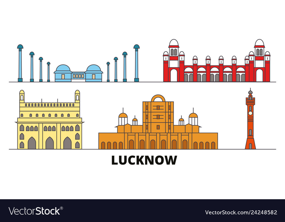 India lucknow flat landmarks Royalty Free Vector Image