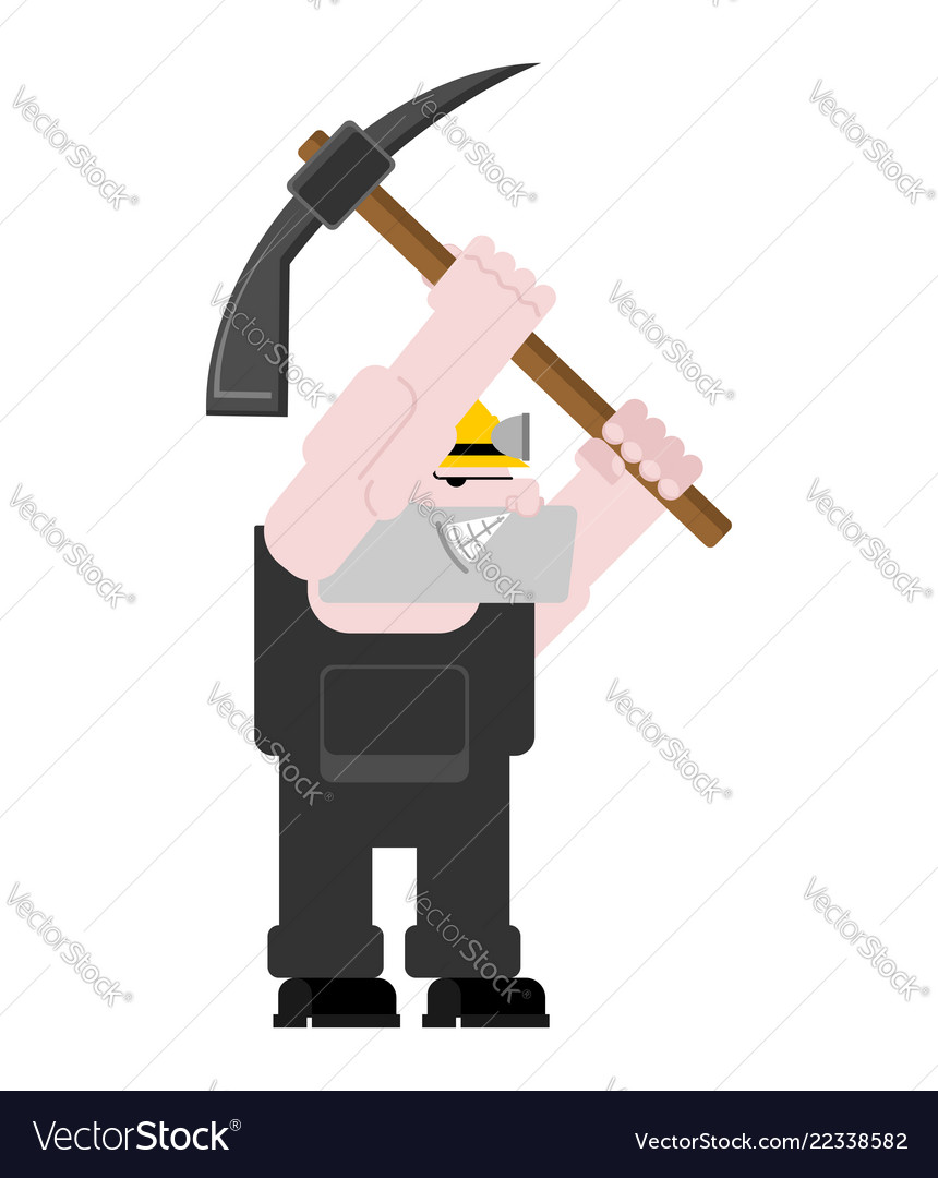 Miner with Pickaxe - Isolated Worker