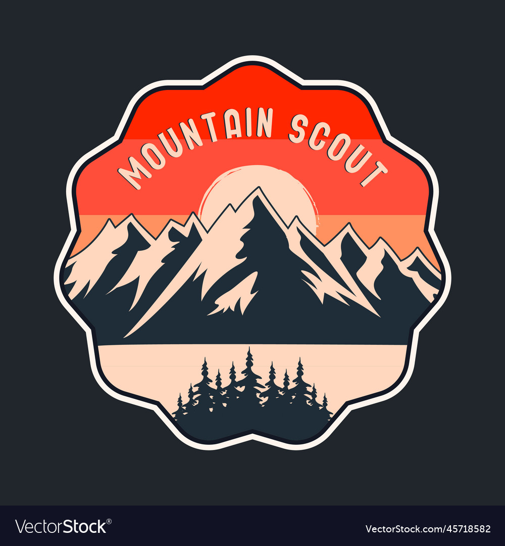 Mountain vintage badge sticker and t-shirt design