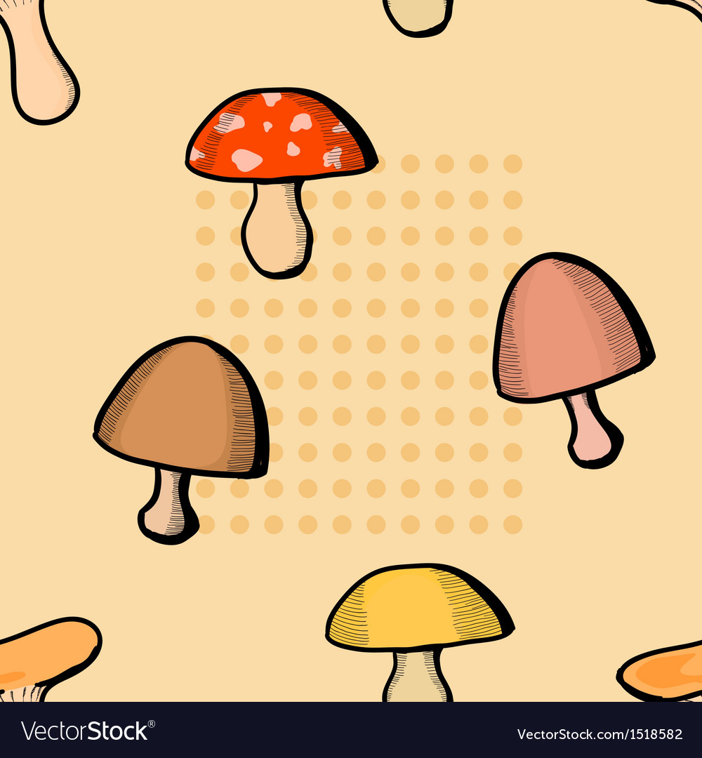 Mushroom seamless pattern