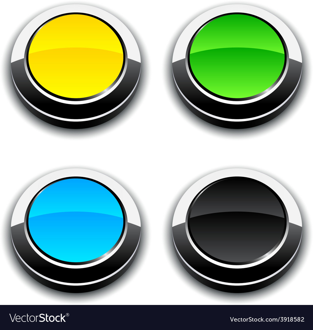 Round 3d buttons Royalty Free Vector Image - VectorStock