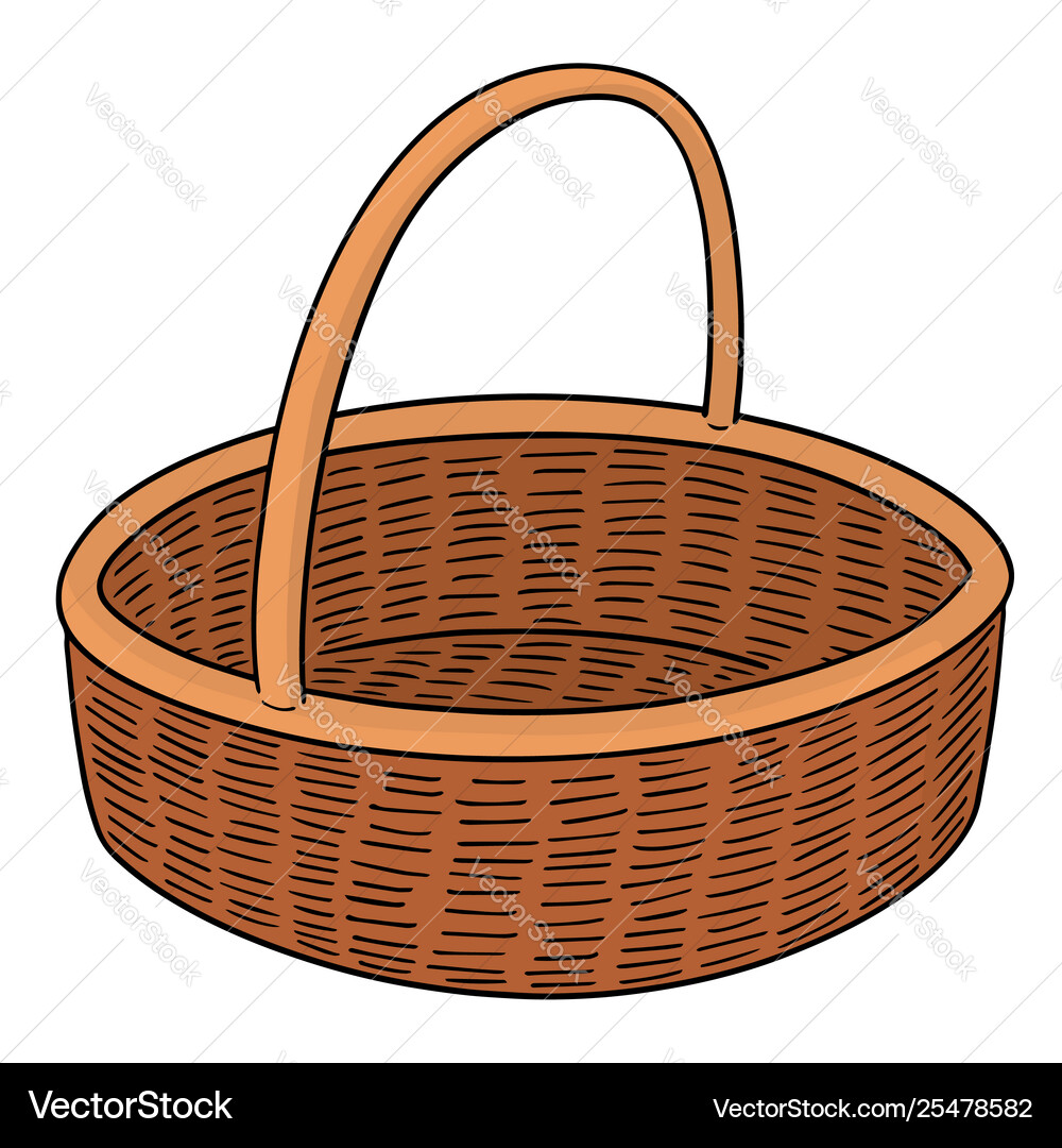 Rustic Wicker Basket Royalty Free Vector Image