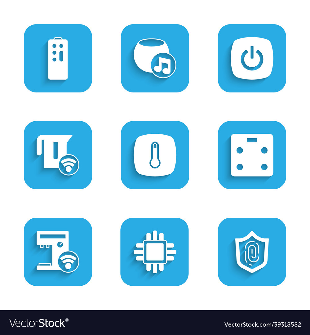 Set thermostat processor with cpu fingerprint vector image Set thermostat processor with cpu fingerprint