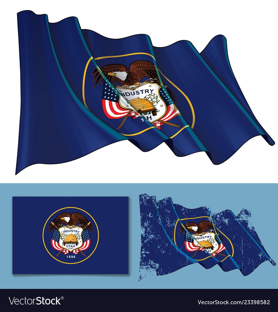 Waving Flag Of The State Of Utah Royalty Free Vector Image Waving Flag Of The State Of Utah Royalty Free Vector Image