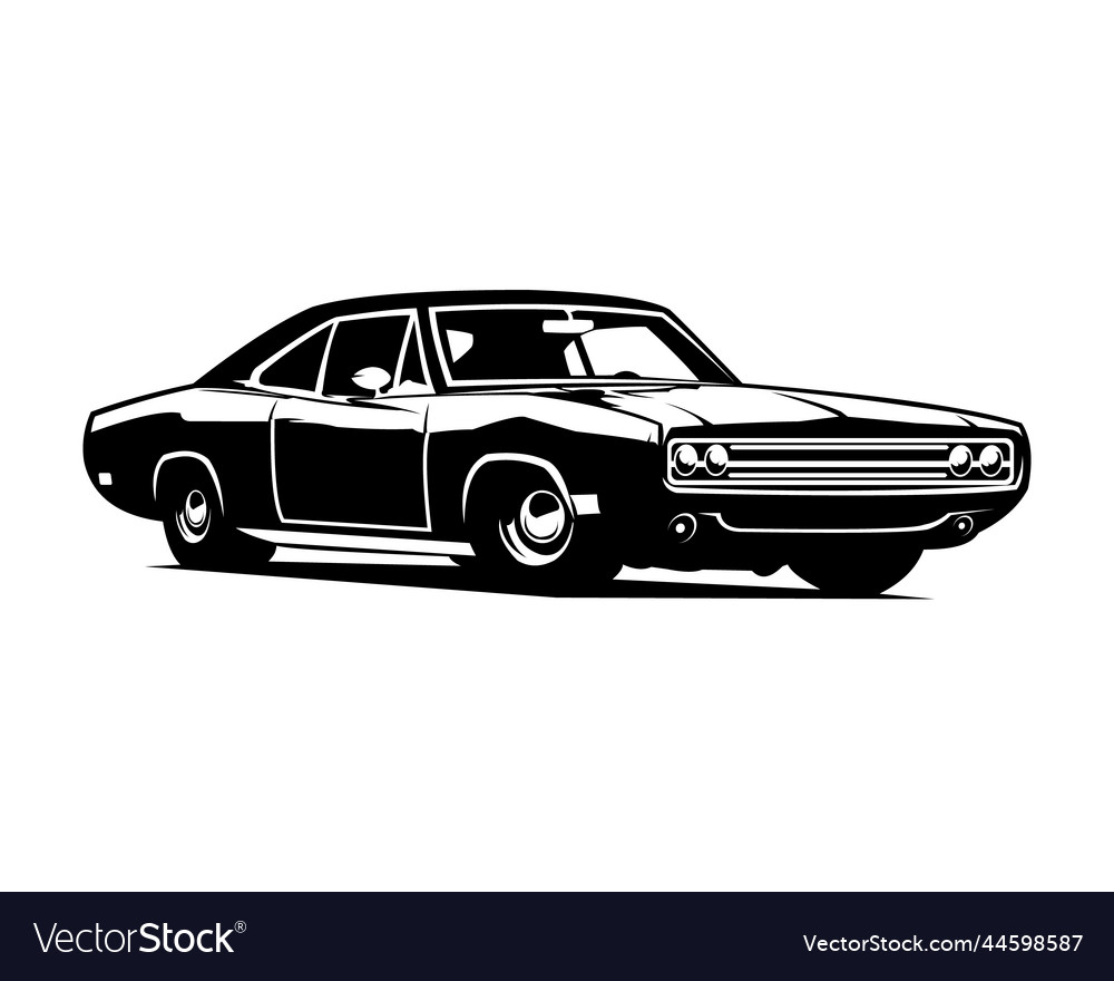 1970s dodge charger muscle car isolated on white Vector Image