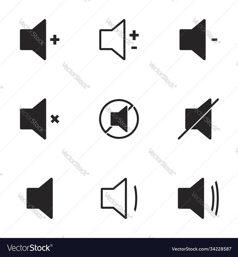 Audio speaker volume icons