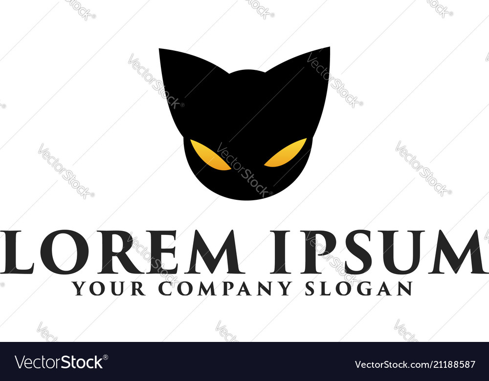Black Cat Head Logo Concept