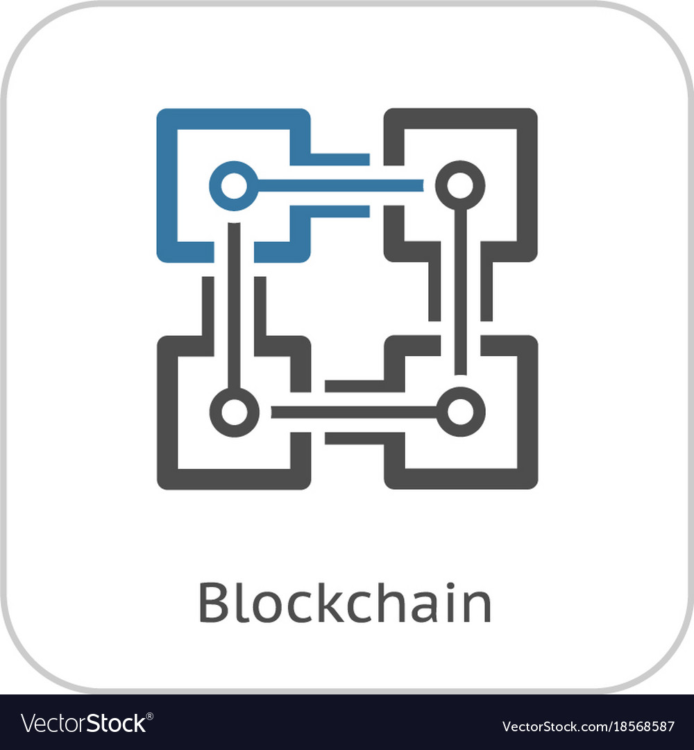 blockchain powered management system icon