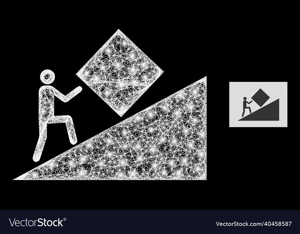 Bright linear mesh pointless task icon vector image Bright linear mesh pointless task icon