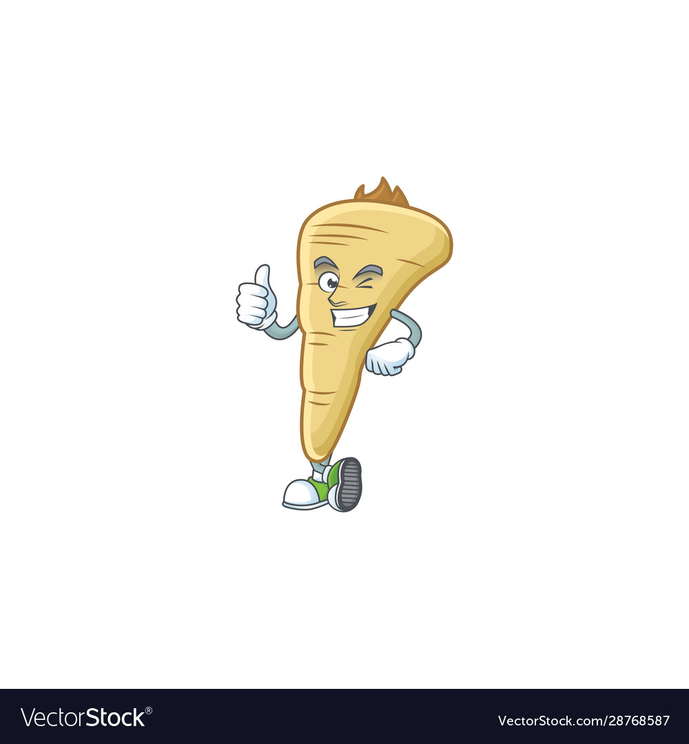 Cartoon character parsnip making thumbs up