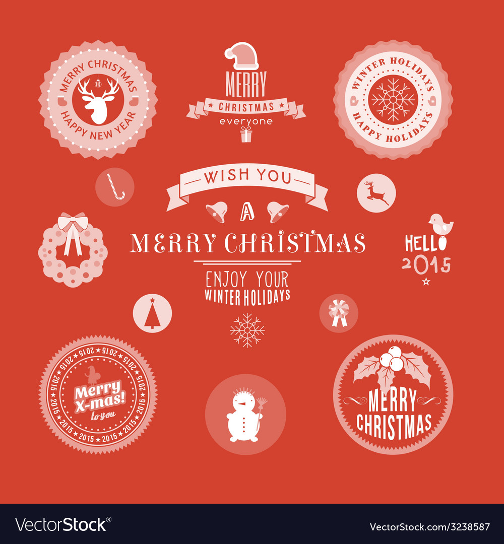 Christmas decoration set of design elements labels