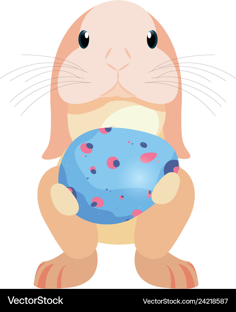 Cute rabbit and egg easter Royalty Free Vector Image