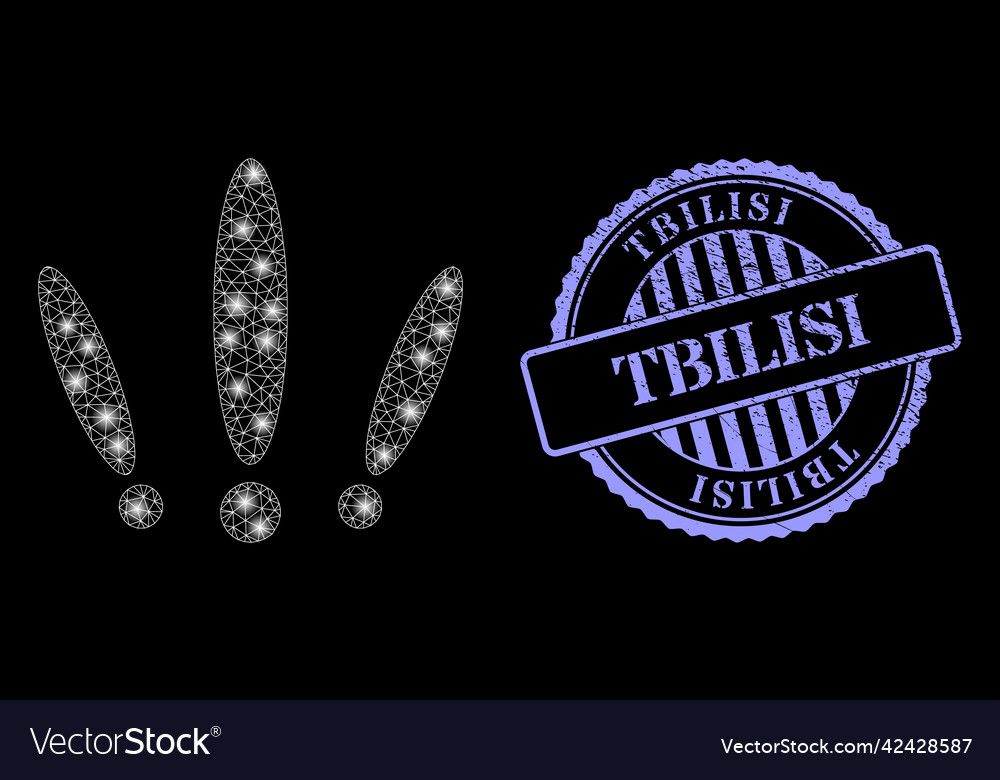 Distress tbilisi seal and shiny net multiple vector image Distress tbilisi seal and shiny net multiple