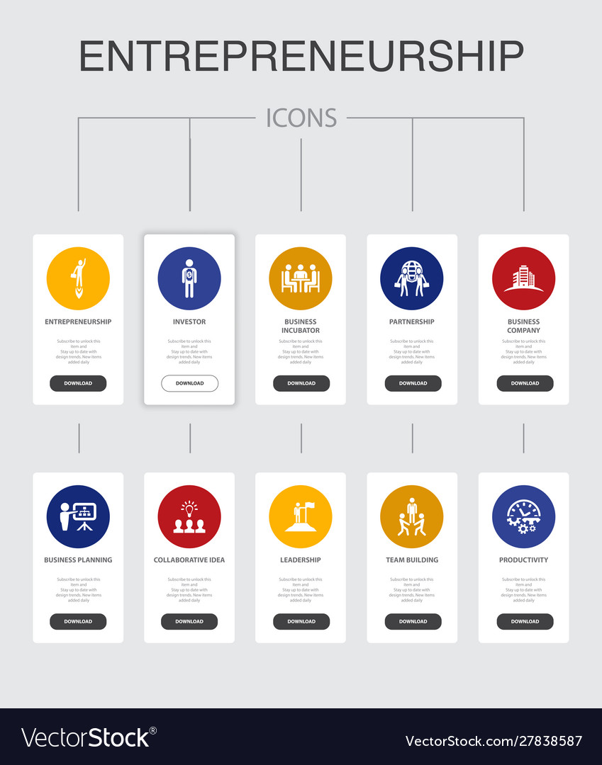 Entrepreneurship infographic 10 steps ui design