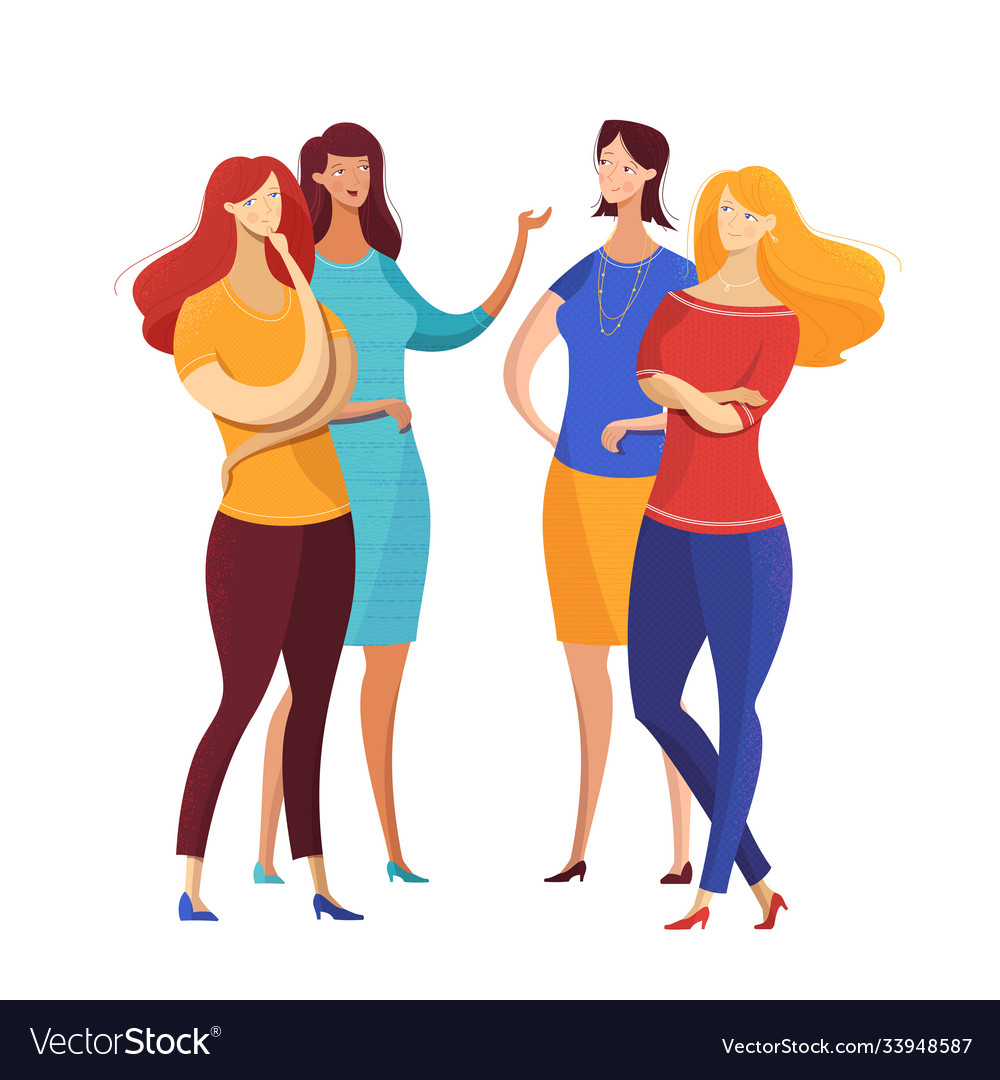 Girls conversation flat vector image Girls conversation flat