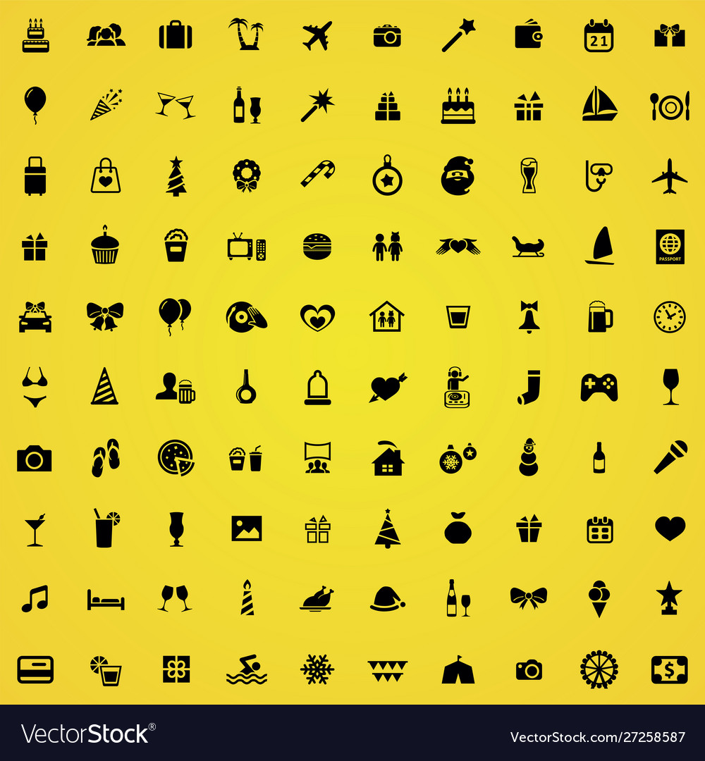 Holiday 100 icons universal set for web and ui