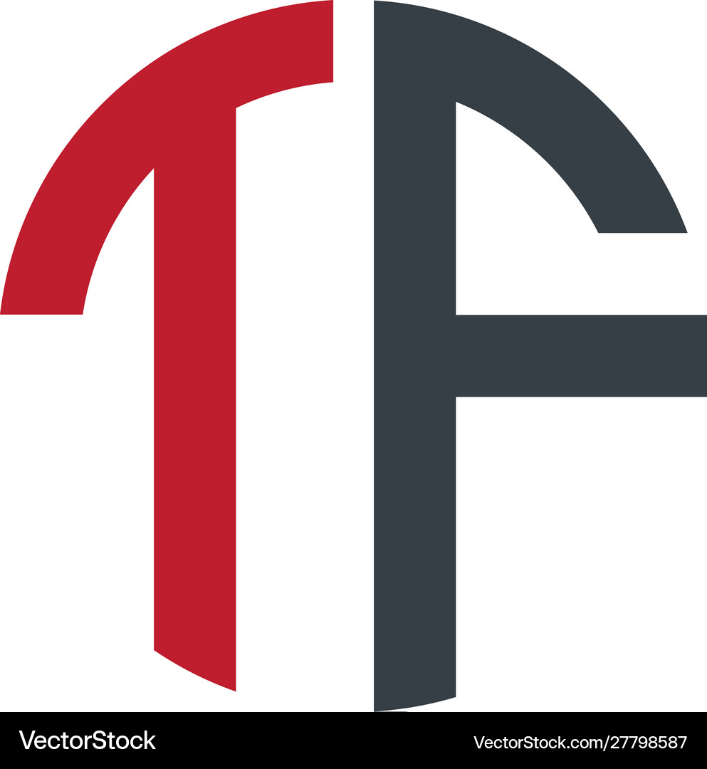 Initial letter tf creative design logo Royalty Free Vector