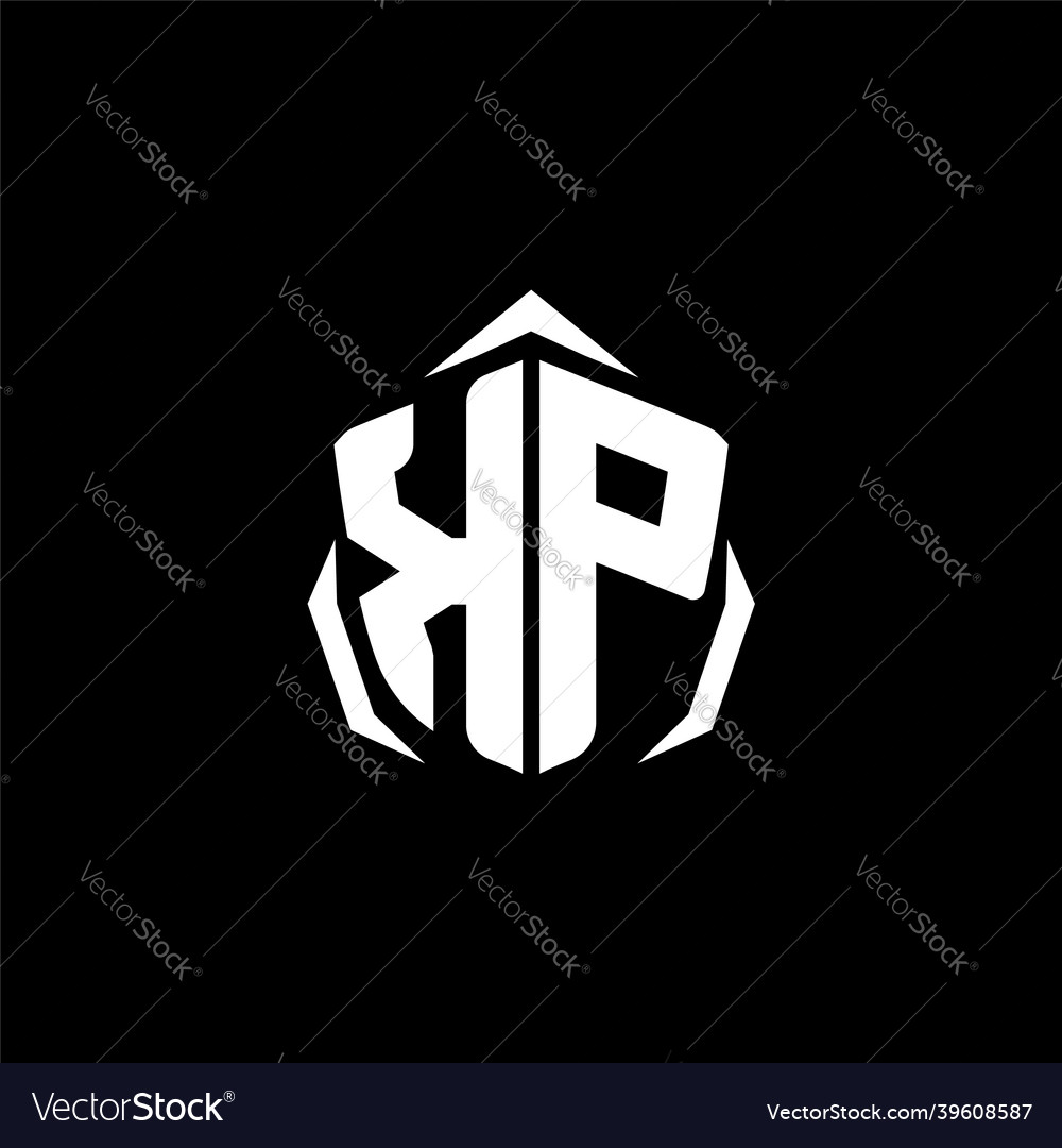Kp monogram shield shape style
