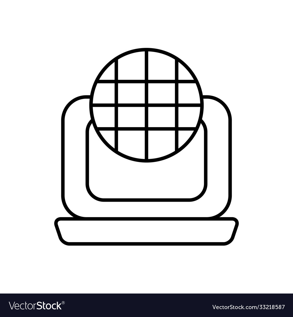 Laptop computer and global sphere icon line style