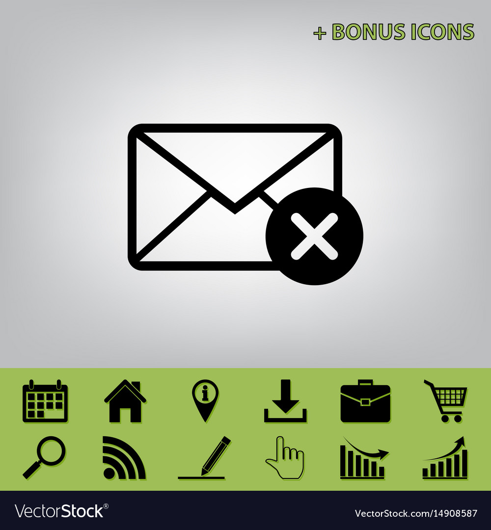 Mail sign with cancel mark