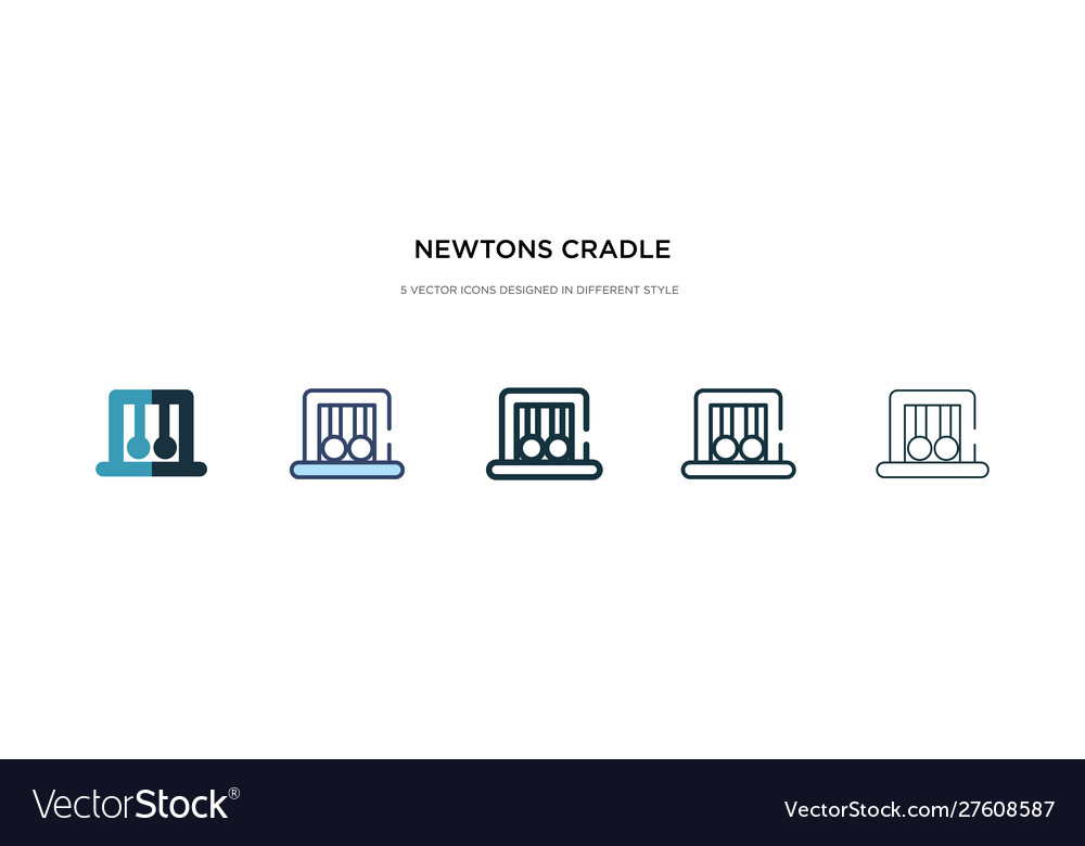 Newtons cradle icon in different style two