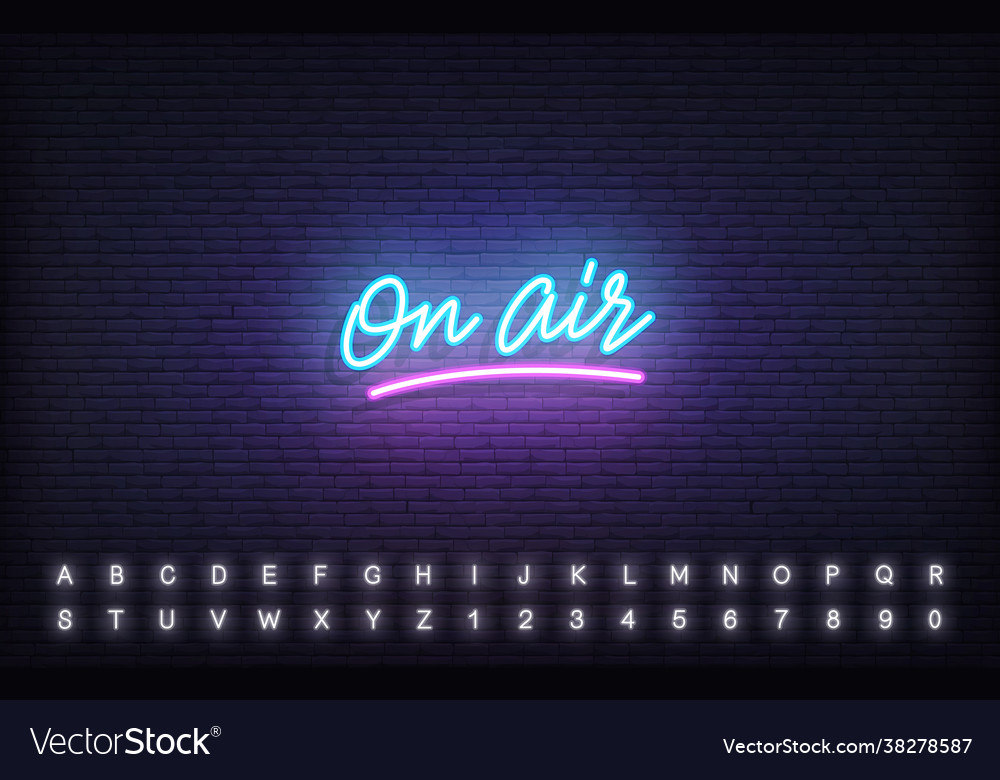 On air neon template glowing lettering