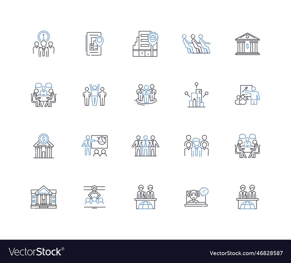 Ownership model line icons collection autonomy