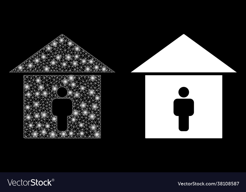 Polygonal 2d mesh self isolation with lightspots vector image Polygonal 2d mesh self isolation with lightspots