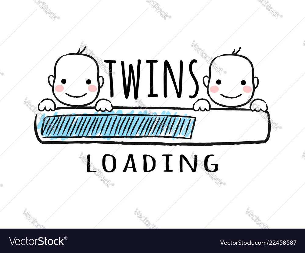 Progress bar with inscription - twins loading vector image Progress bar with inscription - twins loading
