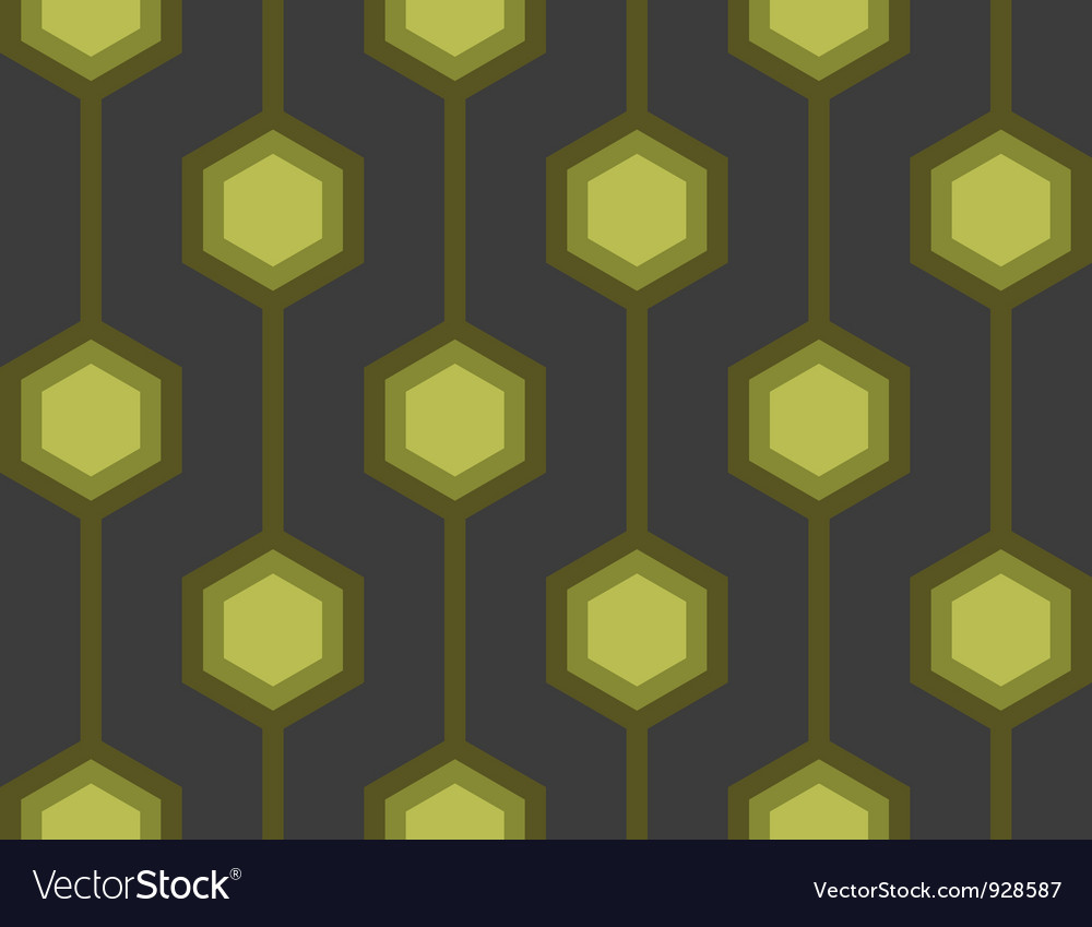 Retro Green Hexagon Tile Pattern